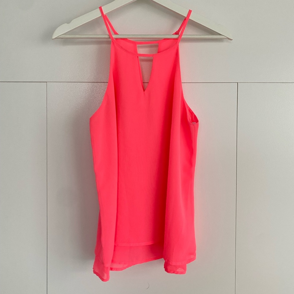 Hot pink high neck blouse